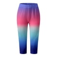 thumbnail image 4 of Gibobby Running Pantalones Deportivos Yoga Leggings moda 3/4 para mujer Leggings estampados cintura alta para mujer Medias atléticas Pantalones cortos entrenamiento yoga（Azul marino， XXL), 4 of 5