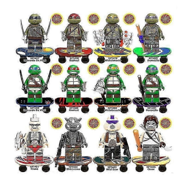12pcs Teenage Mutant Ninja Turtles Series Figure Assembled Mini Building Block For Kids Gift