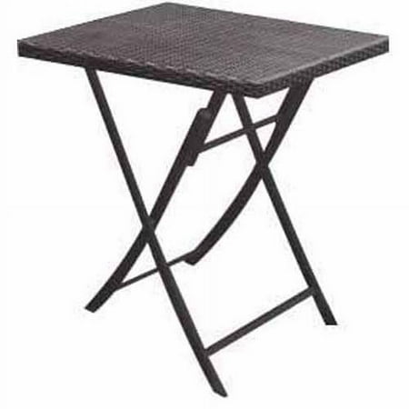 DC America La Jolla Folding All Weather Bistro Square Table, Brown