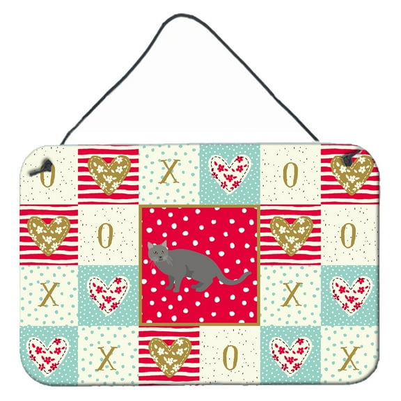 Carolines Treasures CK5576DS812 Chartreux 1 Cat Love Wall or Door Hanging Prints 8x12 multicolor