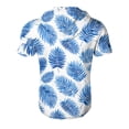 thumbnail image 4 of QHRMKOG Mens Hoodie Trendy 1/4 Zip Street Hooded Sweatshirts Loose Fit Hawaiian Print Drawstring Hoodie 2026 Spring Short Sleeve Top Blue M, 4 of 8