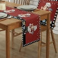 thumbnail image 2 of Table Runner Dresser Scarves 36 Inch Long, Chef Kitchen Cookers Plates Linen Dining Table Runners Retro Buffalo Check and Red Tabletop Scarf for Wedding Holiday Party Kitchen, 2 of 7