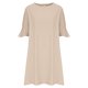 thumbnail image 4 of Puntoco Vestido Camisero Informal De Verano Para Mujer, Holgado, Con Cuello Redondo, Manga Corta, Color Liso, Vestido Camisero De Algodón Y Lino, Color Beige Xxl,Regalos Para Mujer Joven, 4 of 7