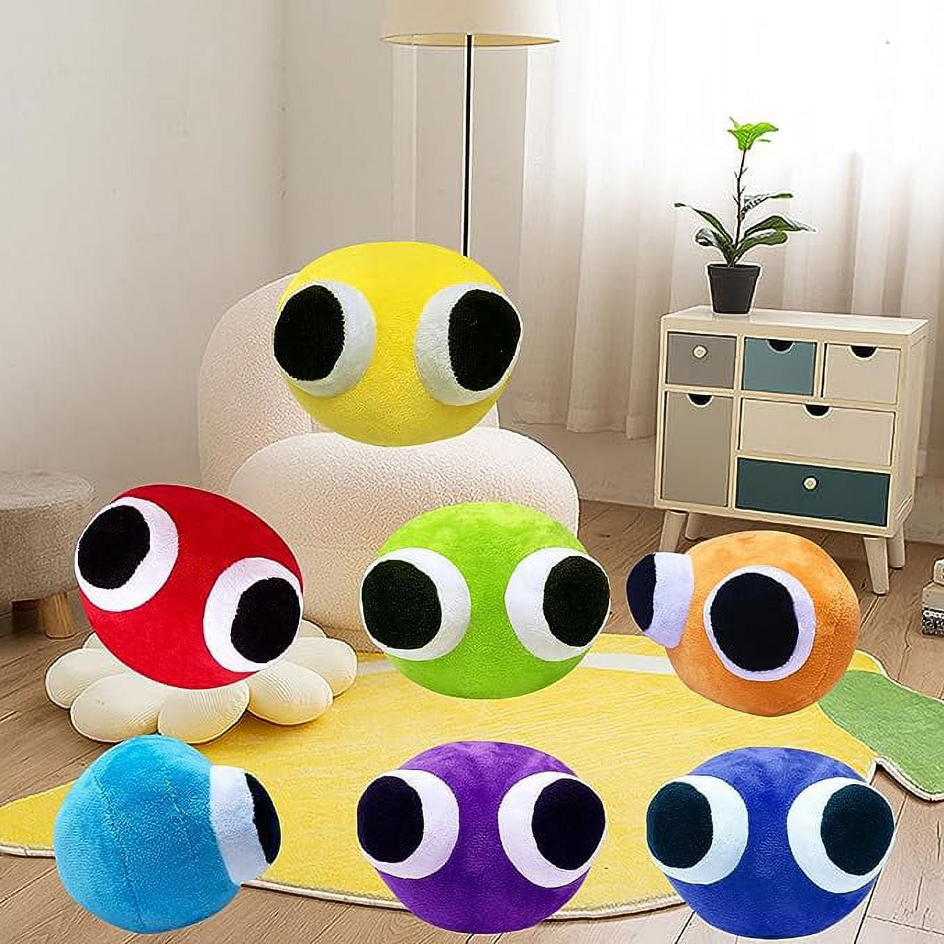 Rainbow Friends Chapter 2 Lookies Plush,7.8 Horror Cyan Rainbow