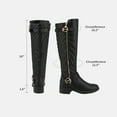 thumbnail image 4 of BURUDANI Women Wide Calf Low Heel Knee High Ladies Side Zip Motorcycle Riding Boots Shoes Black Size 6, 4 of 6