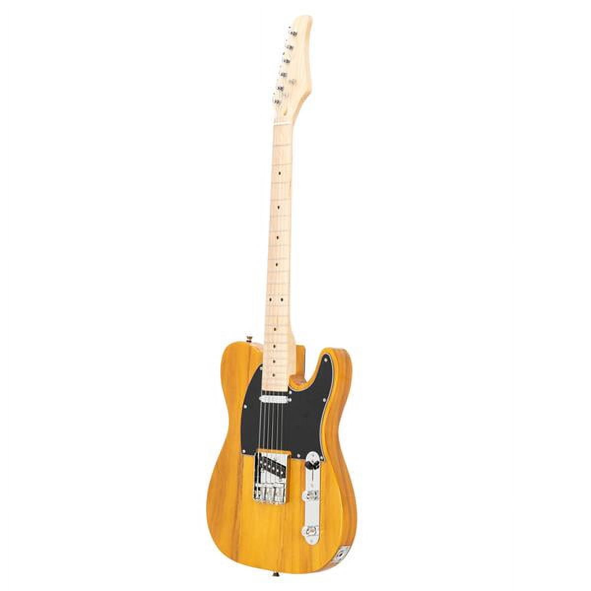 Maple Fingerboard GTL Guitar Yellow Body with Black Backplate, Basswood Body, Maple Neck/Fingerboard for Beginner
