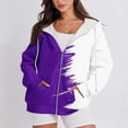 thumbnail image 5 of QASIEATN Hoodies for Graceful Women Fashion, Zip Up Hoodies Oversized Sweatshirt Long Sleeve Color Block Jackets Coat Workout Outfits Fall Trendy, Womens Fall Tops, 5 of 5