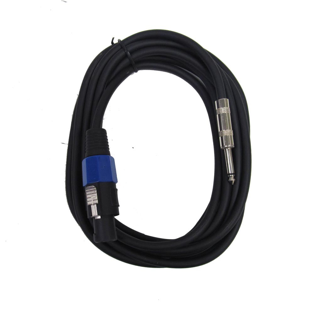 Seismic Audio  - Two Pack of Speakon to 1/4" Speaker Cables 15' NEW Pro Audio Black - SASPT14-15-TwoPack