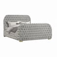 thumbnail image 4 of Modern Velvet Tufted California King Platform Bed with TV Lift and Electric Fireplace Footboard, Gray, 4 of 8