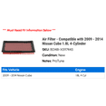 thumbnail image 2 of Air Filter - Compatible with 2009 - 2014 Nissan Cube 1.8L 4-Cylinder 2010 2011 2012 2013, 2 of 2