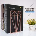 thumbnail image 4 of Bookends Metal Rose Gold Bookcase Collection - 3D Stereo Diamond, 4 of 4