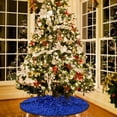 thumbnail image 2 of Falda de árbol de Navidad Amidaky con lentejuelas azules con purpurina, 90 cm, 2 of 6