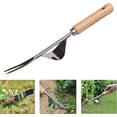 thumbnail image 1 of Extractor de malezas para bordear césped, desmalezador manual con cómodo mango de madera de haya, cuchillas duraderas de acero inoxidable, herramienta afilada e impermeable para desmalezar grietas y, 1 of 7