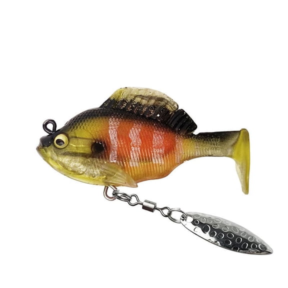 Leodye 1PCS Three Generations Hollow Lead T-tail Soft Jumping Fish Bait Rotating Sequins Hanging Bottom Design Fishing Tackle Saltwater/Freshwater Lure