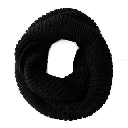 Palestinian Scarf - HDE Women's Winter Infinity Scarf Warm Knit Wrap Circle Loop Thick Cowl (Black)