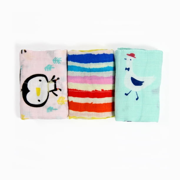 Color aleatorio Cuidado de bebés Enfermería Niño pequeño Saliva Toalla Gasa de agua Pañuelos Paños Toalla portátil Baberos Toalla facial 3 piezas Kearding BA000377-02