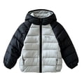 thumbnail image 3 of Bovxnpu Girls Down Jackets Kids Padded Jacket Long Sleeve Hooded Zip Pocket Warm Coat Outfits, 3 of 6