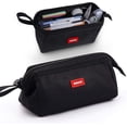 thumbnail image 1 of CHAO Estuche escolar para lápices, estuche de gran capacidad, portalápices, bolsa de maquillaje, organizador de almacenamiento con asa, estuche para niños, niñas, niños, adolescentes, negro, 1 of 5