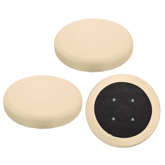 Uxcell 3Pcs Round Bar Stool Cover, 16-20" Elastic Round Stool Chair Covers Washable Dustproof Stretchy Slipcover Seat Soft Cushion for Dining Chairs Kitchen Bar Restaurant Decor, Beige