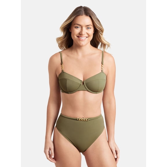 Sofia by Sofia Vergara Women's and Women's Plus Balconette Unerwire Bra Bikini Tops