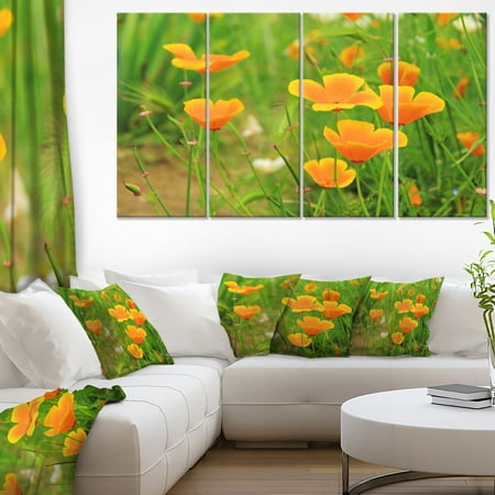 Bright Yellow Poppy Flowers Floral Canvas Art Print Walmart Canada