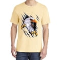 thumbnail image 2 of Wild Bobby, Torn Ripped Eagle Claws, Animal Lover, Garment-Dyed Washed Look Short Sleeve T-Shirt, Banana, 2XL, 2 of 3