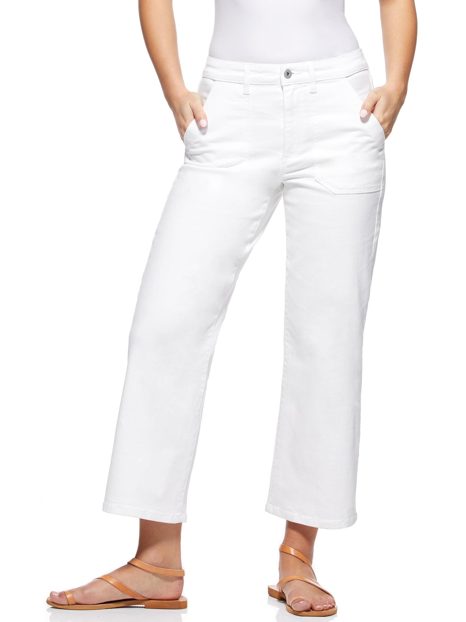 wide leg white jeans womens