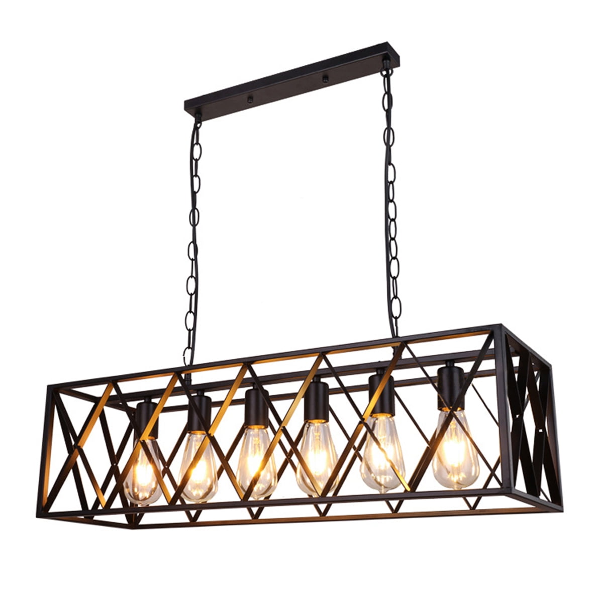 OUSGAR 6 Lights Industrial Swag Chandeliers Pendant Lighting Fixtures