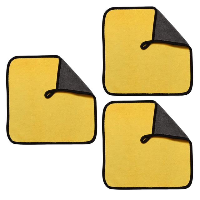 3 toallas de microfibra gruesas para secar el coche, absorbentes y para limpieza del hogar. 30cmx30cm