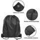 thumbnail image 2 of Mochila con cordón de poliéster negro de 20 piezas, 2 of 5