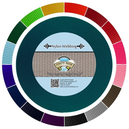 Country Brook Design® 1 1/2 inch Teal Heavy Duty Nylon Webbing 10 Yards