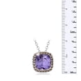 thumbnail image 4 of SuperJeweler 4 Carat Cushion Cut Crystal Tanzanite and Marcasite Necklace, 18 inches for Women, 4 of 5