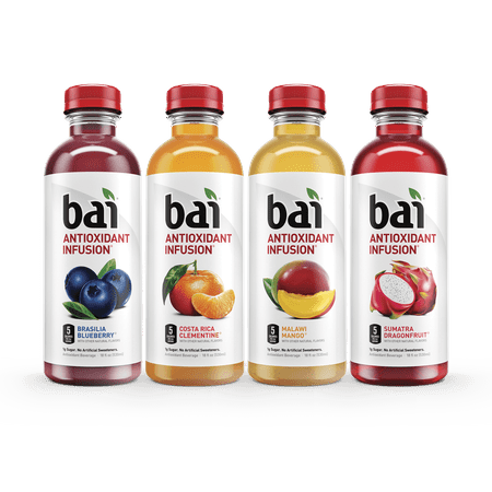 Bai Antioxidant Infused Beverage, Rainforest Variety Pack, 18 Fl Oz, 12