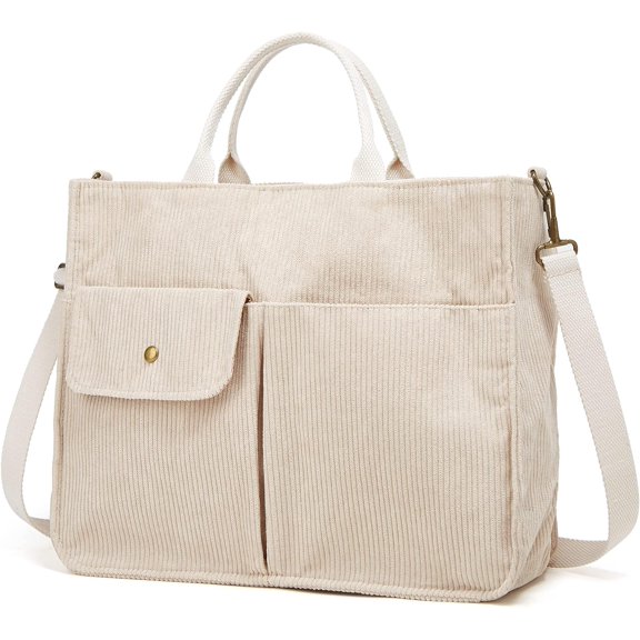 CoCoMangos Womens Tote Bag Corduroy Shoulder Bag Handbag Casual Purse Corduroy Large Capacity Hobo Bag Messenger Bag