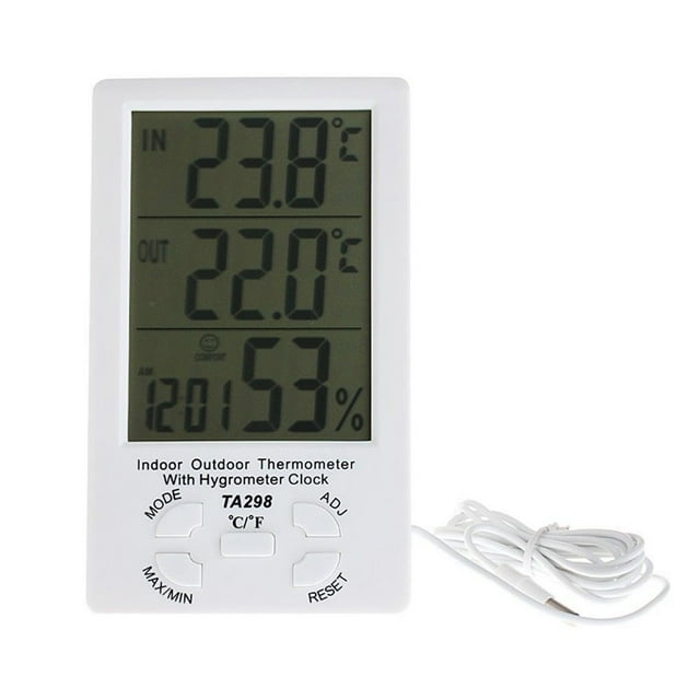 1 Pce Thermomètre Celsius Fahrenheit à Bascule Intérieur Extérieur Affichage de la Température Lcd