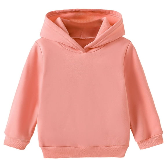 BOBOGOJP Classic Pullover Hoodie for Boys and Girls Soft Sweatshirt with Adjustable Drawstring Hood Casual Loose Fit Pink for Size 5-6 Years
