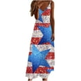 thumbnail image 2 of Edvintorg 4Th Of July Maxi Dress For Women Summer 2024 Clearance Women's Summer Style Independence Day Printed Holiday Strap V-Neck Dress, 2 of 5