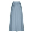 thumbnail image 4 of Women's Casual Plus Size Maxi Skirts High Waist, Pleated, A-Line, with Pockets, Ideal for Travel and Various Occasions, 4 of 4