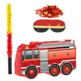 thumbnail image 1 of IFANLANDOR 1Set Fire Truck Pinata with Blindfold and Bat Red Party Supply for Firefighter Theme, 1 of 8