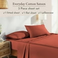 thumbnail image 3 of California Design Den Twin XL Sheets - 3 Piece Soft 100% Cotton Bedding Sheets Set, Sateen Weave - Bright Orange Sheets, 3 of 8