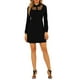 thumbnail image 1 of Vestido de Prom con Cuello Peter Pan de Panel Frontal de Malla Transparente con Volantes de INSPIRE CHIC para Mujeres Negro XS, 1 of 6