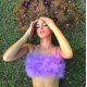 thumbnail image 1 of Chaleco con tirantes de felpa para mujer, Top con tirantes en el pecho, 1 of 4