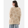 thumbnail image 3 of No Boundaries Jacquard Cardigan Sweater, Midweight, Women's, 3 of 5