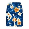 thumbnail image 5 of ZRGHAOYLQ Big and Tall Beach Shorts Trendy Hawaiian Floral Printed Shorts Comfy Boarding Short Pants Lightweight Breathable Surfing Shorts Men Drawstring Casual Sport Pants with Pockets, 5 of 5