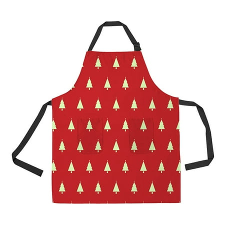 

ECZJNT Christmas tree Christmas balls Merry X mas Happy New Year Apron with Pockets for Women Men