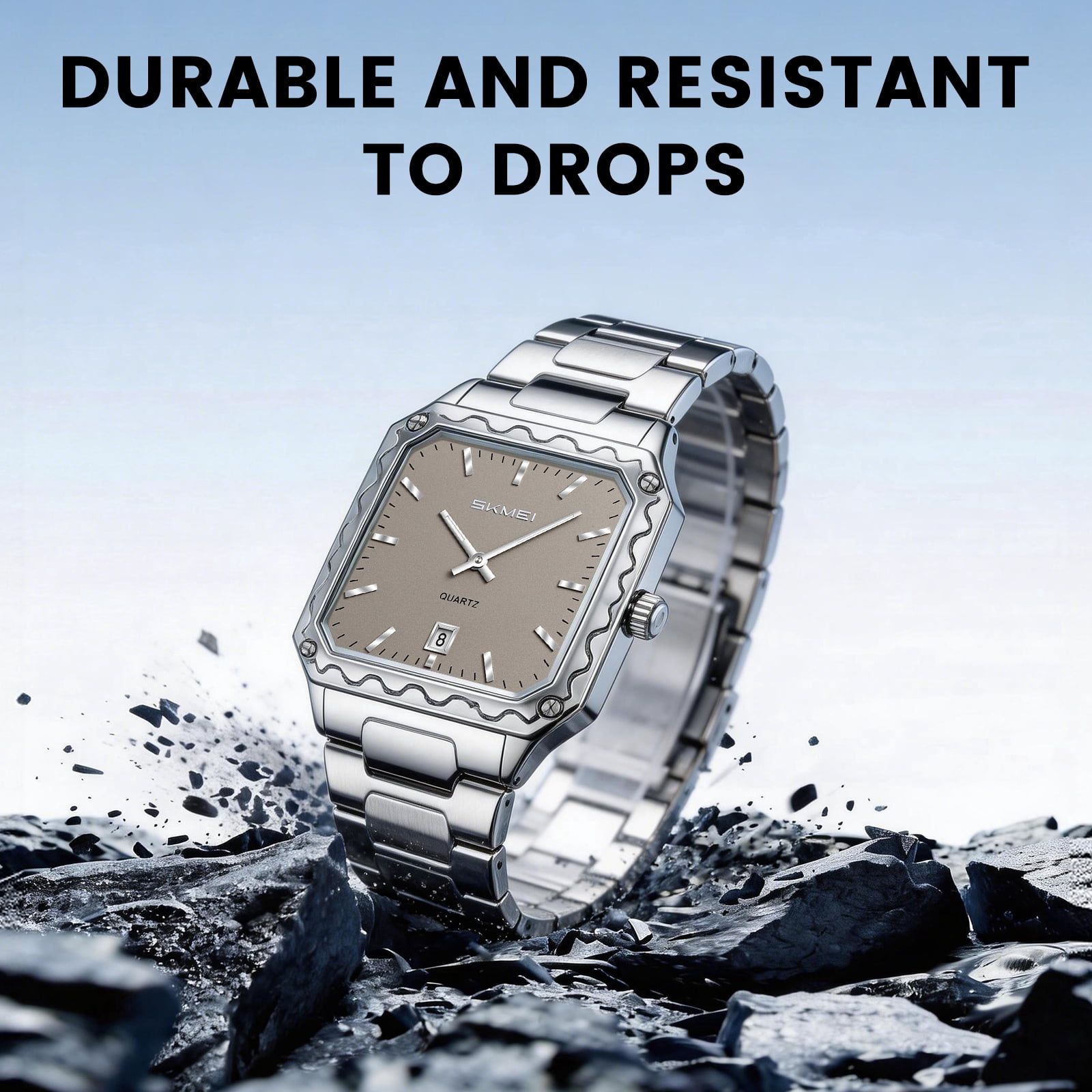 SKMEI Watches for Men Fashion Business Mens Watch Analog Quartz Big Face Luxury Classic Stainless Steel Waterproof Luminous Wristwatch