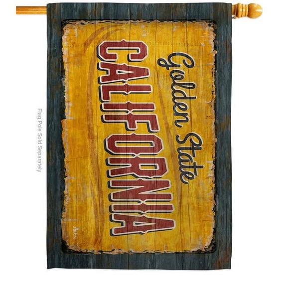 Americana Home & Garden H140949-BO 28 x 40 in. California Vintage American State House Flag with Double-Sided Horizontal Decoration Banner Garden Yard Gift