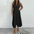 thumbnail image 2 of Dresses for Women Plus Size Akafmk Summer Dresses for Women Casual Dresses,Solid Color V-Neck Long Dress Sleeveless Tank Maxi Dresses Loose Fitting Flowy A Line Beach Sundress, 2 of 5