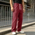 thumbnail image 4 of Men's Heavyweight Fleece Sweatpants Solid Color Thick Straight Leg Pants Loose Casual Breathable Sweatpants with Pockets, 4 of 7