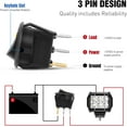 thumbnail image 2 of Nilight 12PCS Round Rocker Switch 12V 24V 20A Yellow LED SPST 3 Pin 2 Position ON Off Panel Mount for Car Truck Boat Marine Vehicle, 2 of 9